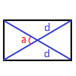 площадь через диагонали и угол